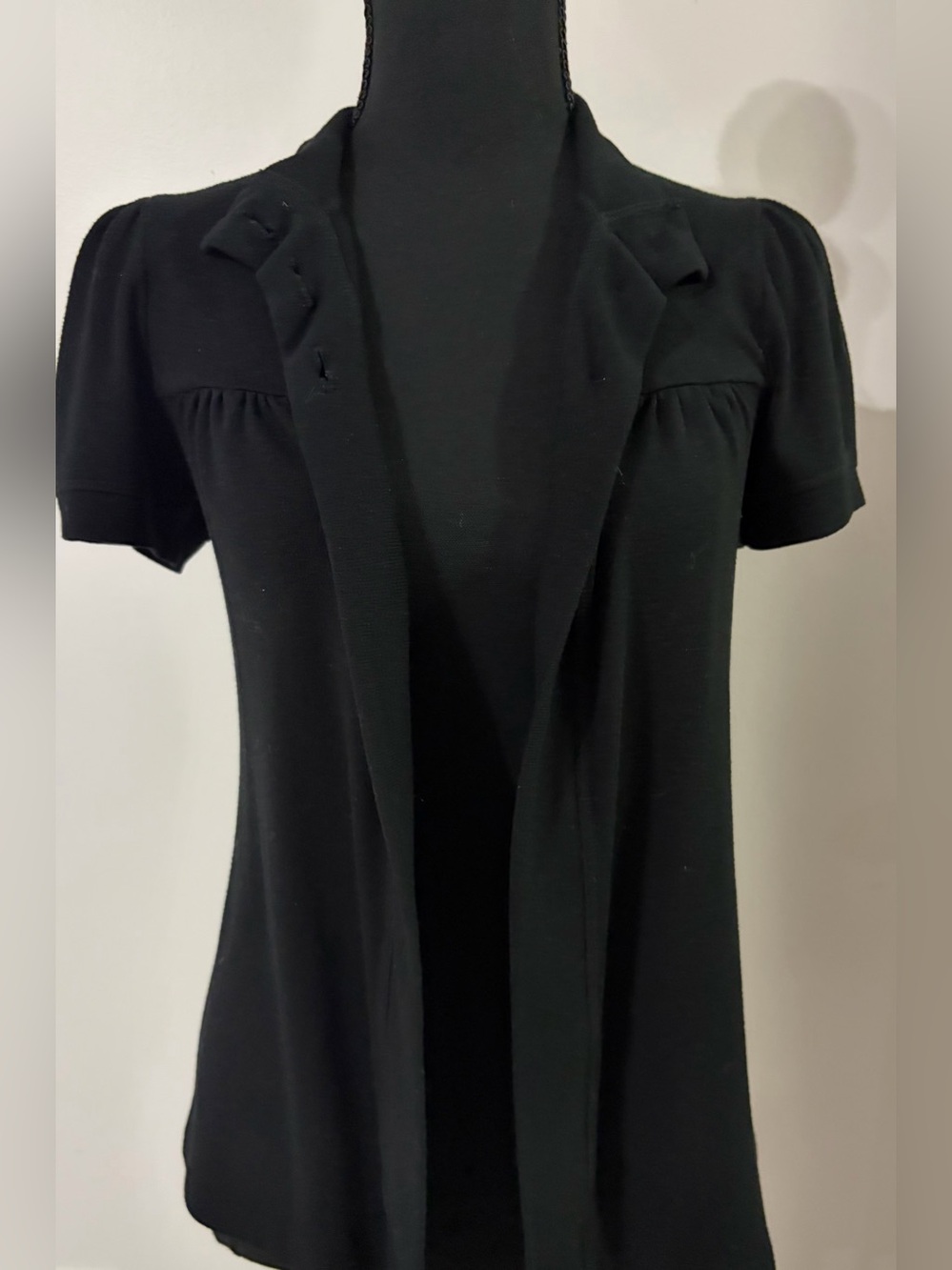 Eyelash Couture Black Short-Sleeve Button-Front top - Picture 3 of 6